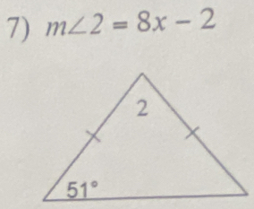 m∠ 2=8x-2