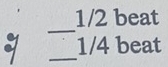 1/2 beat 
_ 
_
1/4 beat