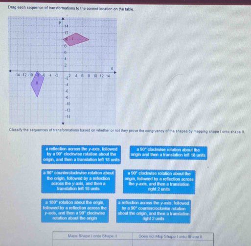 Solved: Drag each sequence of transformations to the correct location ...