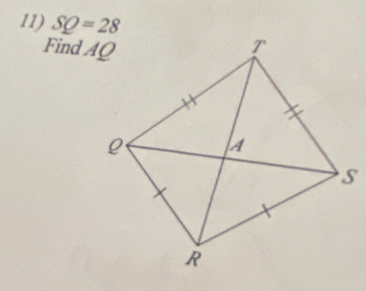 SQ=28
Find AQ