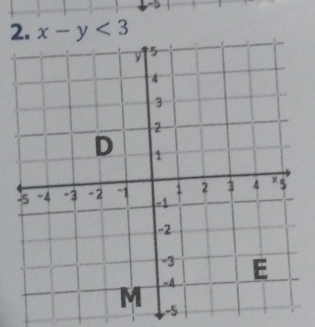 1 
2. x-y<3</tex>