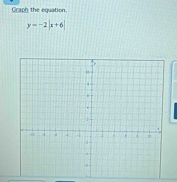 Graph the equation.
y=-2|x+6|