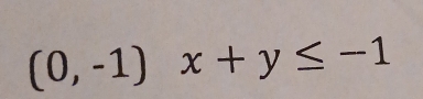 (0,-1) x+y≤ -1