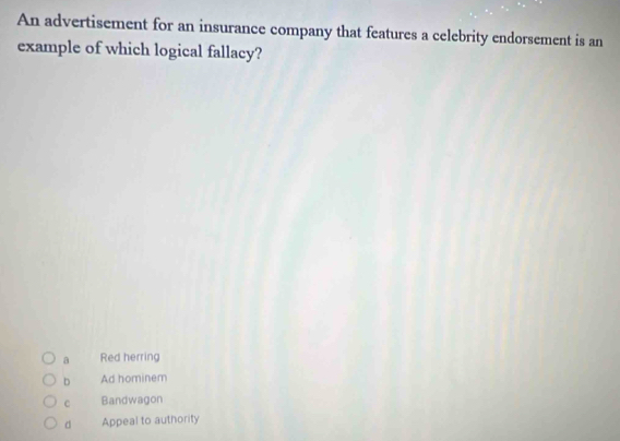 Solved: An advertisement for an insurance company that features a ...
