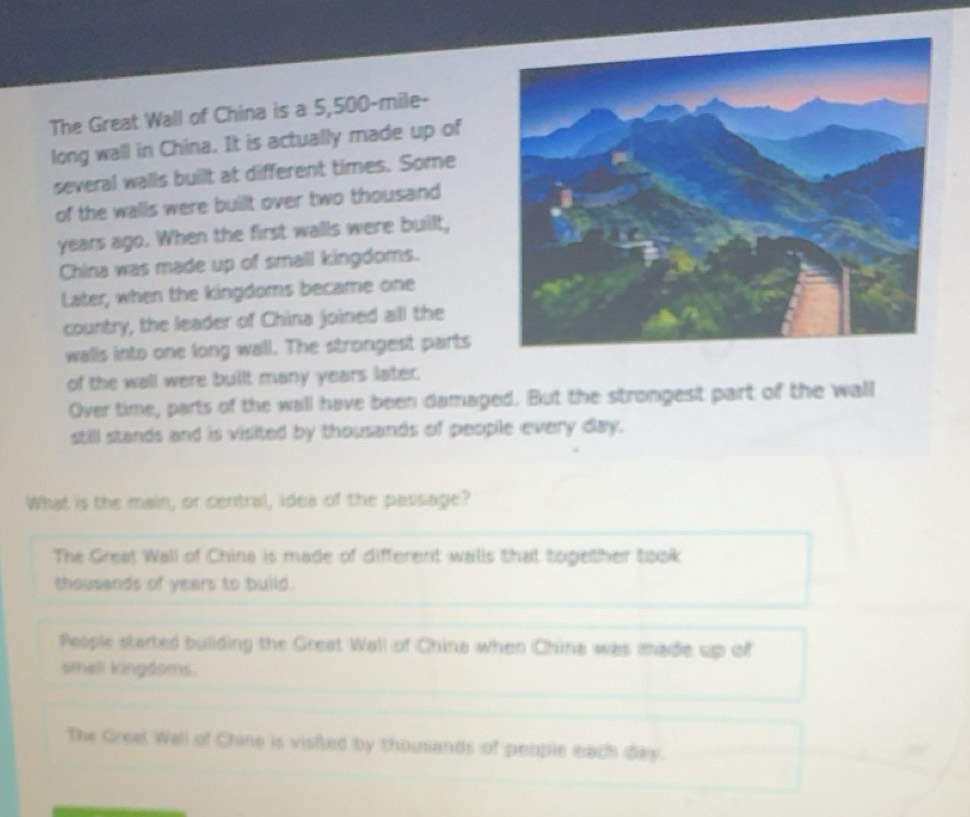 Solved: The Great Wall of China is a 5,500-mile - long wall in China ...