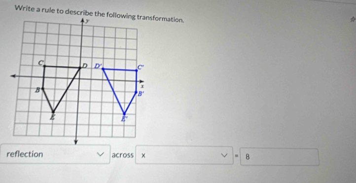 reflection across × = 8