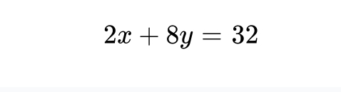 2x+8y=32