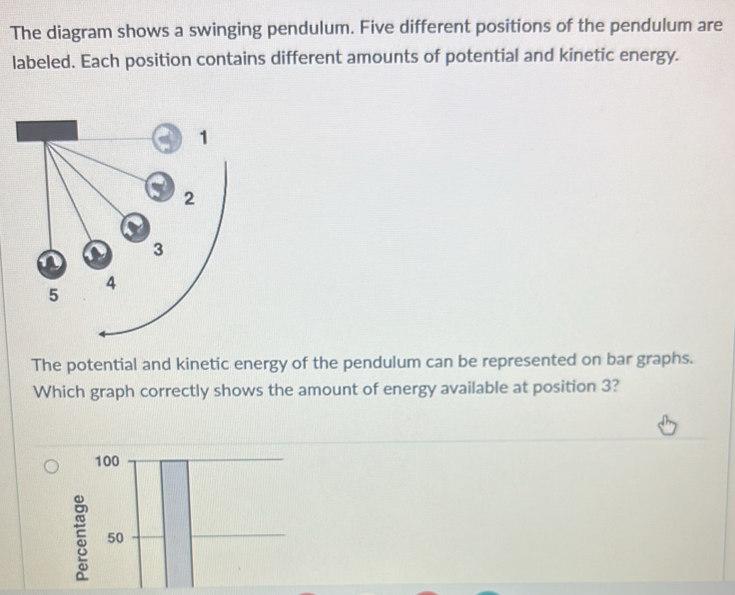 Solved: The diagram shows a swinging pendulum. Five different positions ...