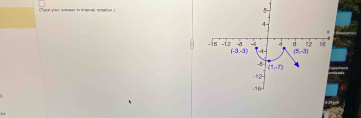 (Type your answer in interval notation.)
thero
44