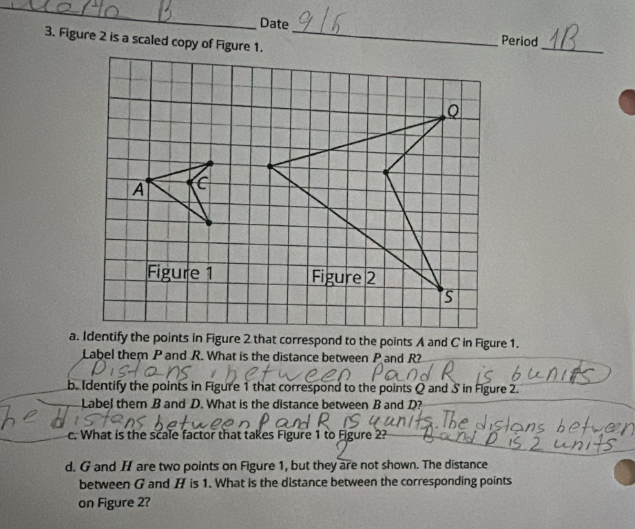 Solved: Date 3. Figure 2 is a scaled copy of Figure 1._ _ Period Label ...