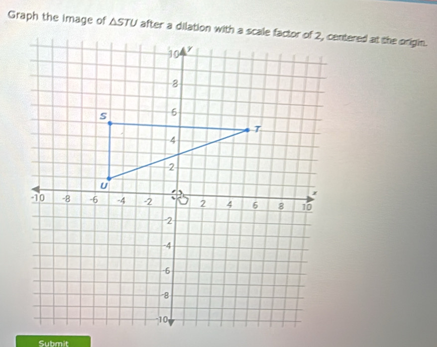 Graph the image of △ STU
Submit