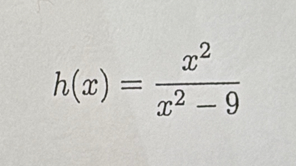 h(x)= x^2/x^2-9 