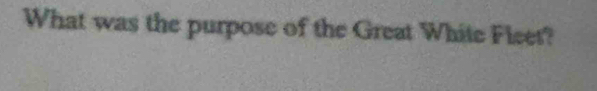 What was the purpose of the Great White Fleet?