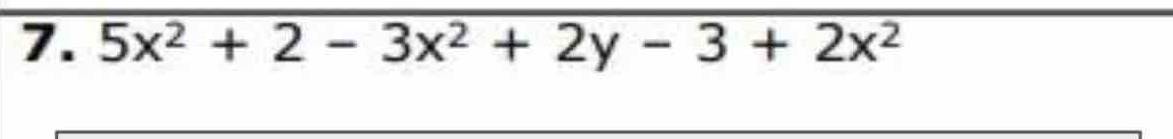 5x^2+2-3x^2+2y-3+2x^2