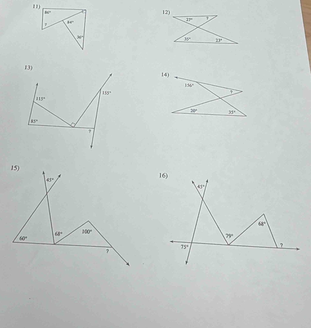 86° 12)
？ 84°
36°