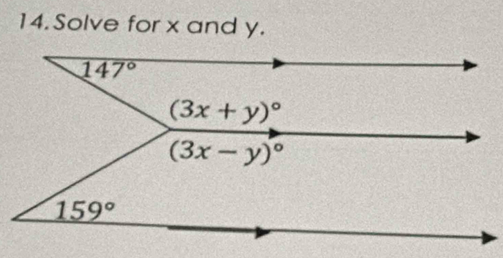 Solve for x and y.