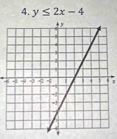 y≤ 2x-4
- x