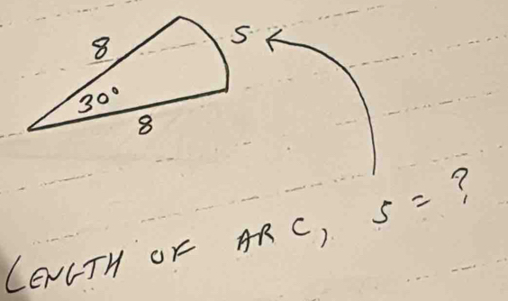 LENCTH OF ARC, s= ?