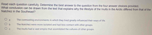 Solved: Read each question carefully. Determine the best answer to the ...