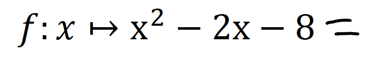 f:xto x^2-2x-8