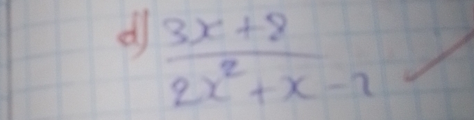  (3x+8)/2x^2+x-2 