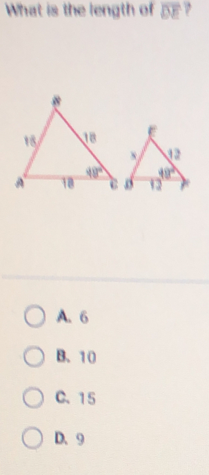 What is the length of 5 ?
A. 6
B. 10
C. 15
D. 9