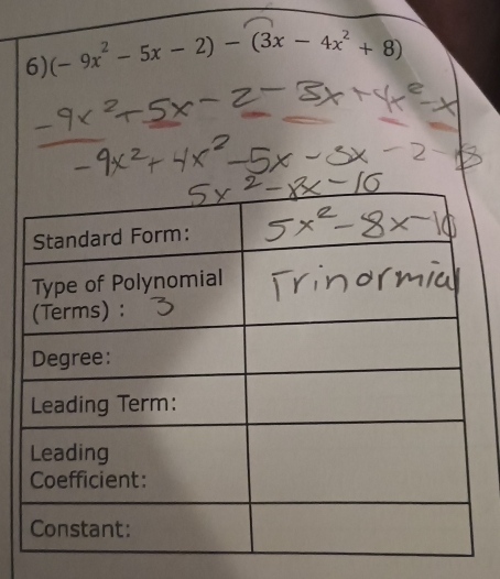 (-9x^2-5x-2)-(3x-4x^2+8)