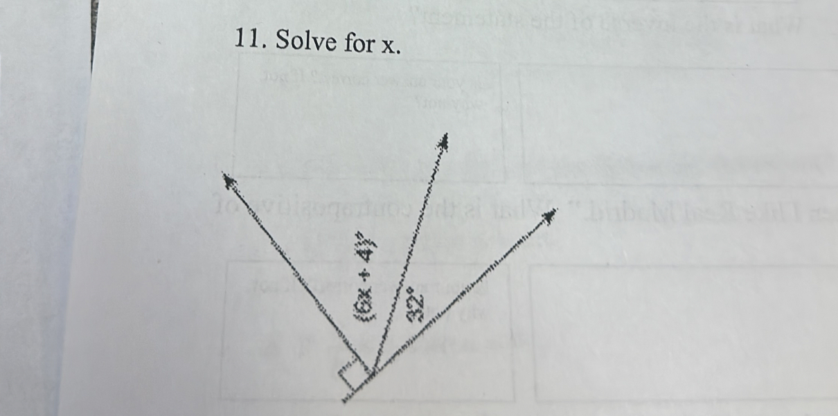 Solve for x.