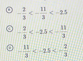 B - 2/3 <- 11/3 
c - 2/3  <- 11/3 
D - 11/3  <- 2/3 