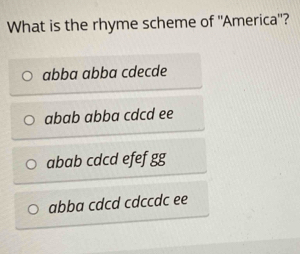 Solved: What is the rhyme scheme of 
