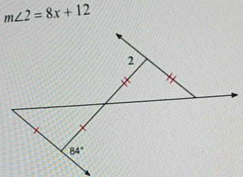 m∠ 2=8x+12