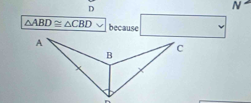 D
N
△ ABD≌ △ CBD because □