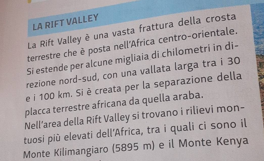 Risolto:LA RIFT VALLEY La Rift Valley è una vasta frattura della crosta ...
