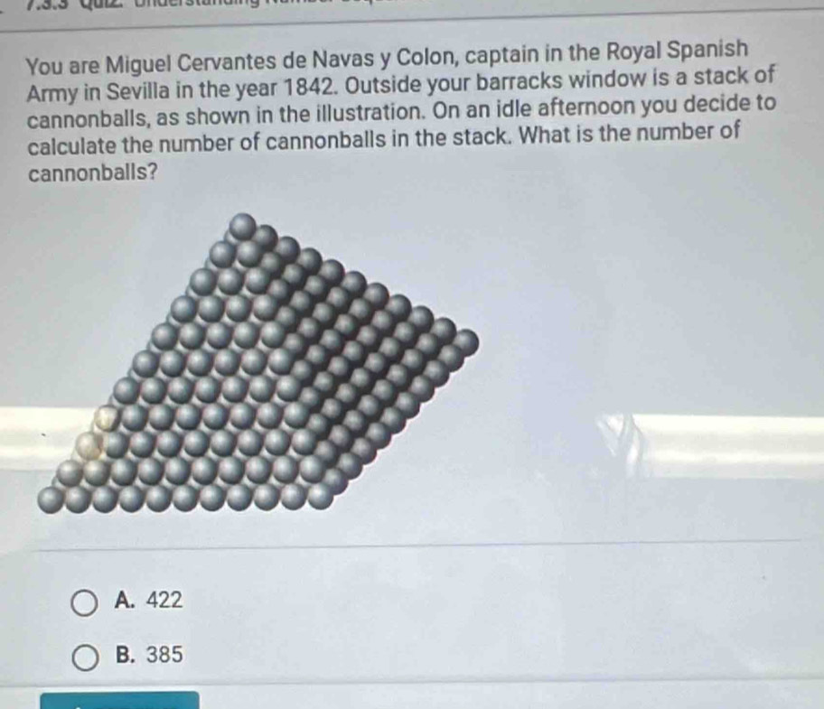 Solved: You are Miguel Cervantes de Navas y Colon, captain in the Royal ...