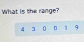 What is the range?
4 3 0 0 1 9