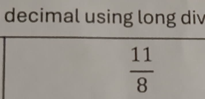 decimal using long div