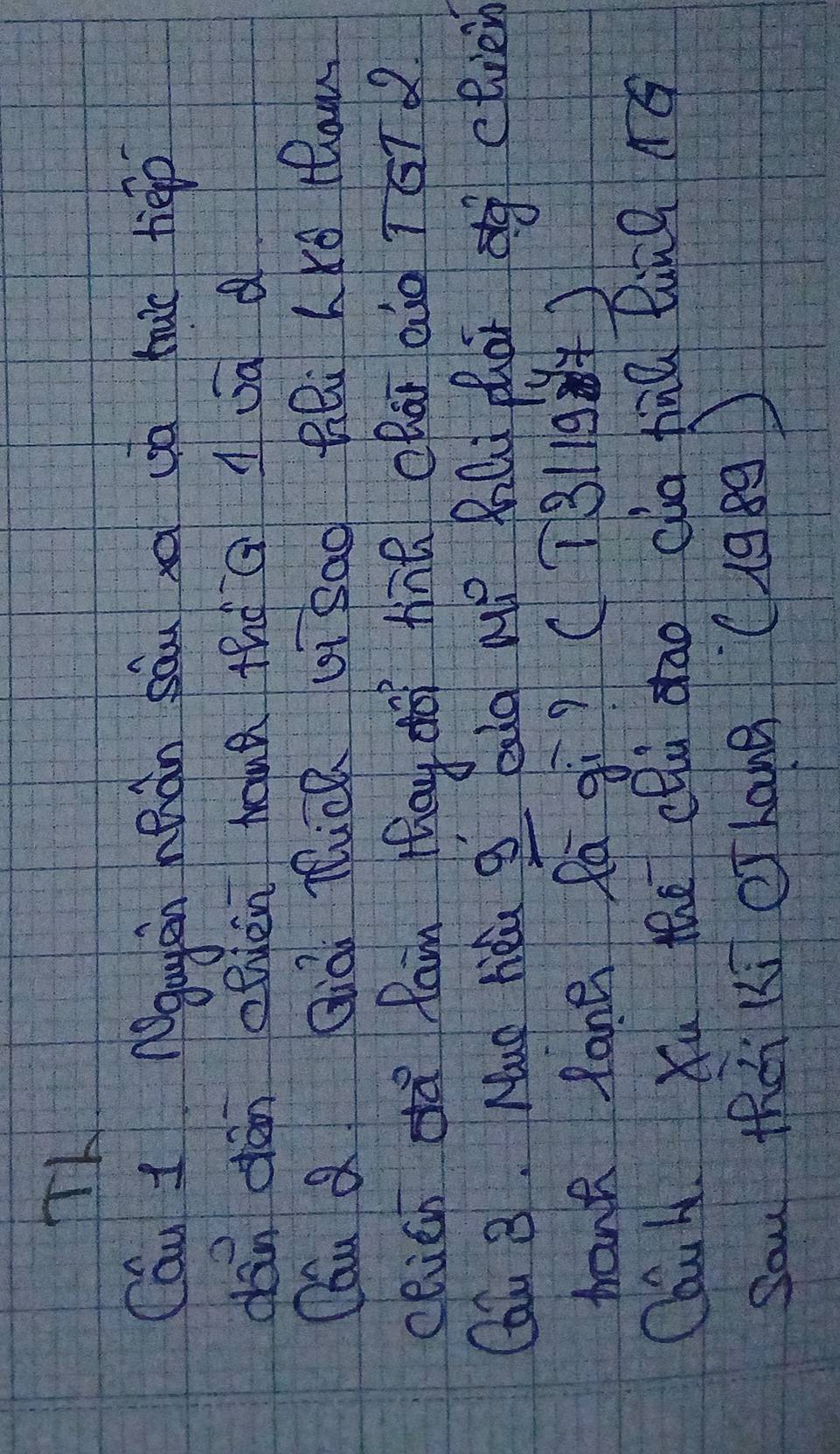 TL 
Cau I gagan áàn sàu xo (ò tuio tiep 
dán dán eevén houá thǒQ 1 sā 
Cóu Q Qià Tǔà Li Sao Bli L×é law 
ceien à fain thay do thǔ chāi aio TGT 
Cai 8. Muo tiéi g eag Mp Roly phai g elven 
hant lane fa qì? (731194) 
Couh. Xu the clù dao cia tina linQ é 
sau Khi Ki of Lane (gBgD