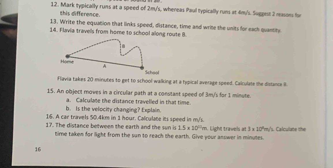 Solved: Mark typically runs at a speed of 2m/s, whereas Paul typically ...