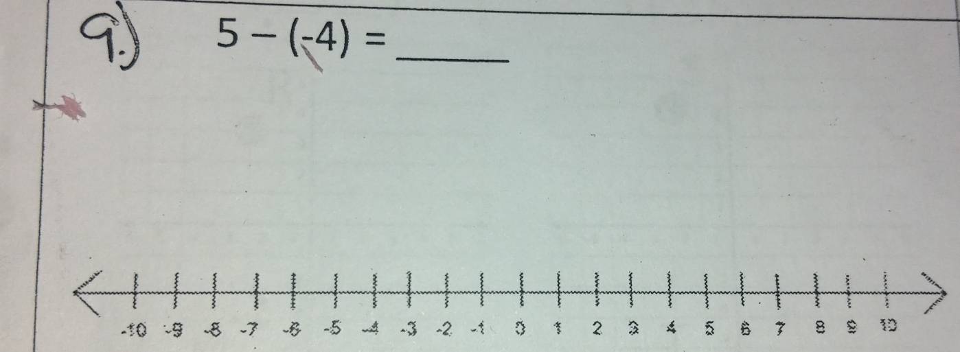 5-(-4)= _