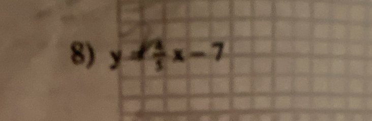 y= 2/5 x-7