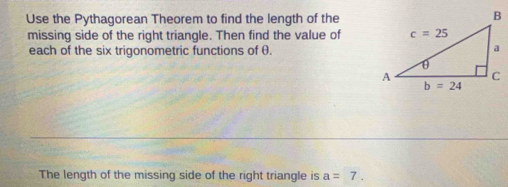 Solved: Use the Pythagorean Theorem to find the length of the missing ...