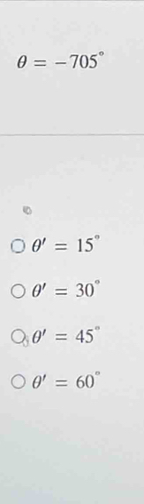 θ =-705°
θ '=15°
θ '=30°
θ '=45°
θ '=60°