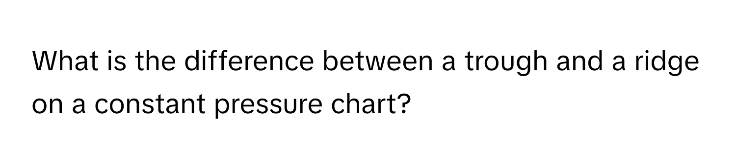 Solved: What is the difference between a trough and a ridge on a ...
