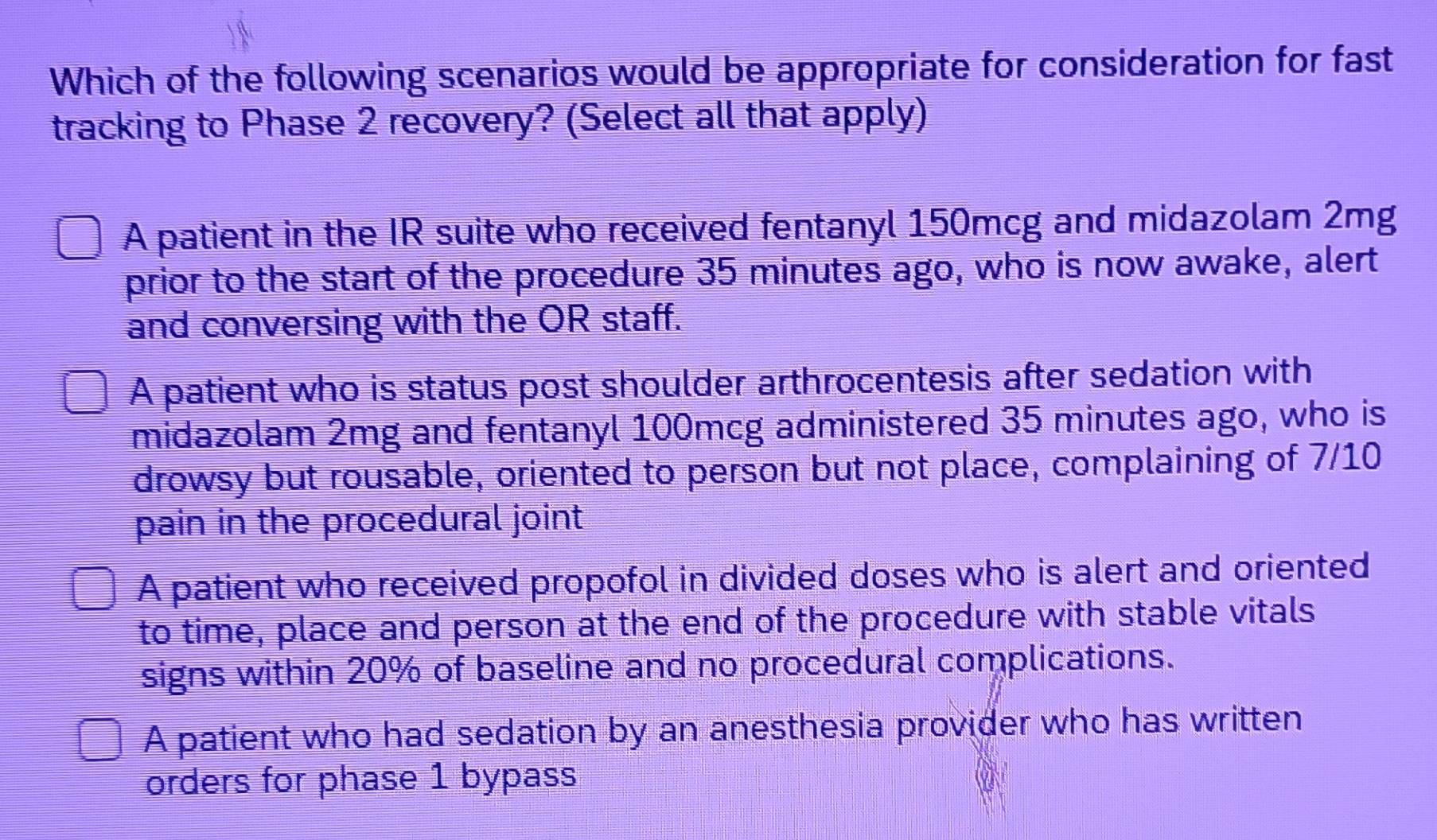Solved: Which of the following scenarios would be appropriate for ...