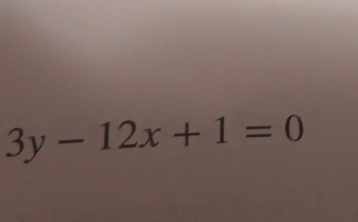 3y-12x+1=0