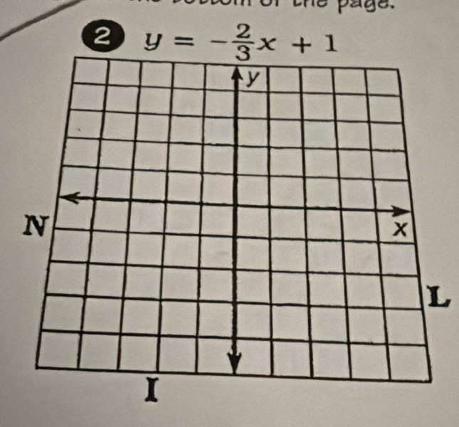 page. 
2 y=- 2/3 x+1
L