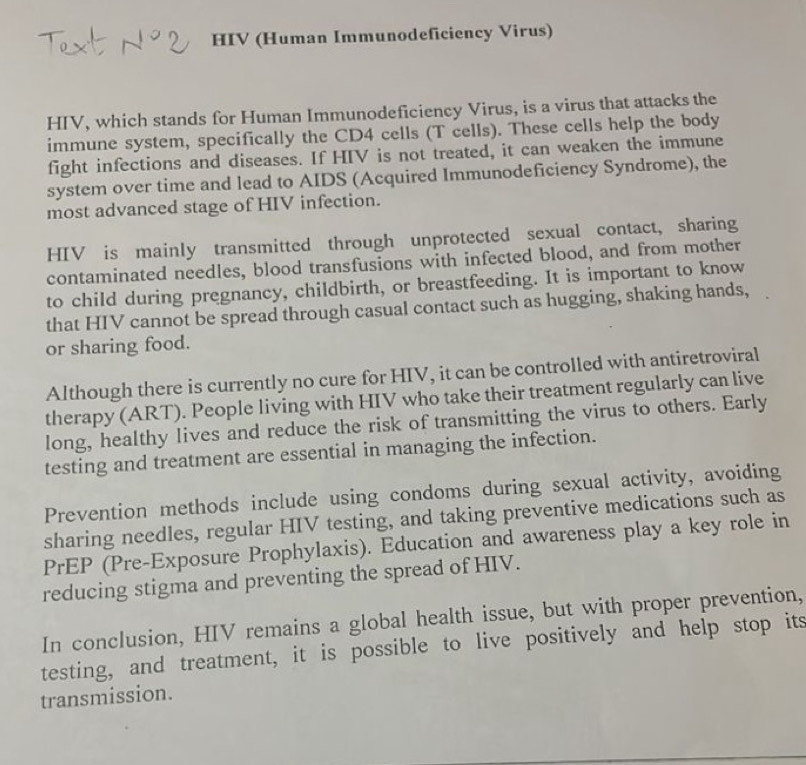 Solved: HIV (Human Immunodeficiency Virus) HIV, which stands for Human ...