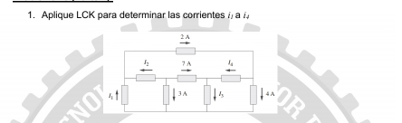 Aplique LCK para determinar las corrientes  a