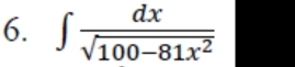 ∈t  dx/sqrt(100-81x^2) 