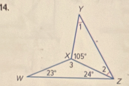 Y
1
X 105°
3
23°
2
W
24°
z